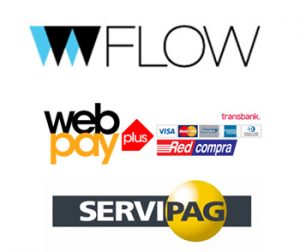 Tu pago será con tarjetas de Crédito/Debito por pasarela de pagos FLOW